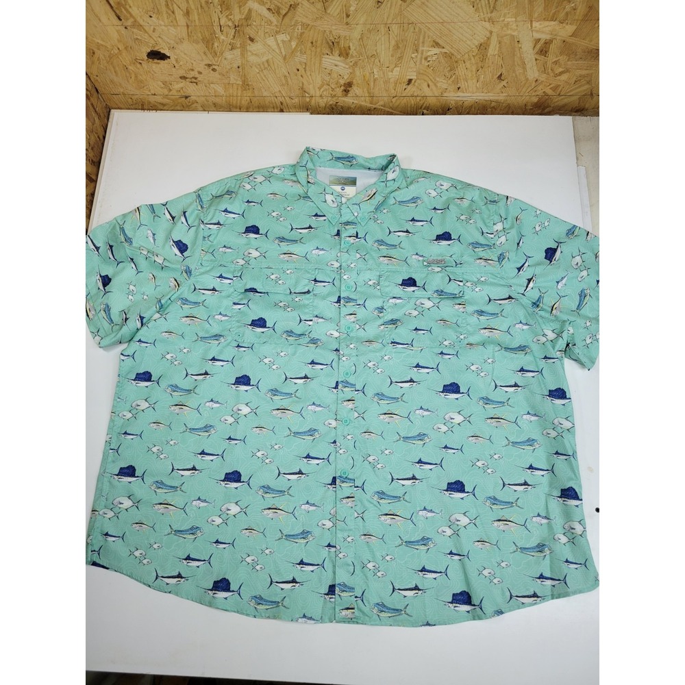 Ocean + Coast Ocean Advantage Mens 4X Big Tall Fishing Shirt Fish Print Vented